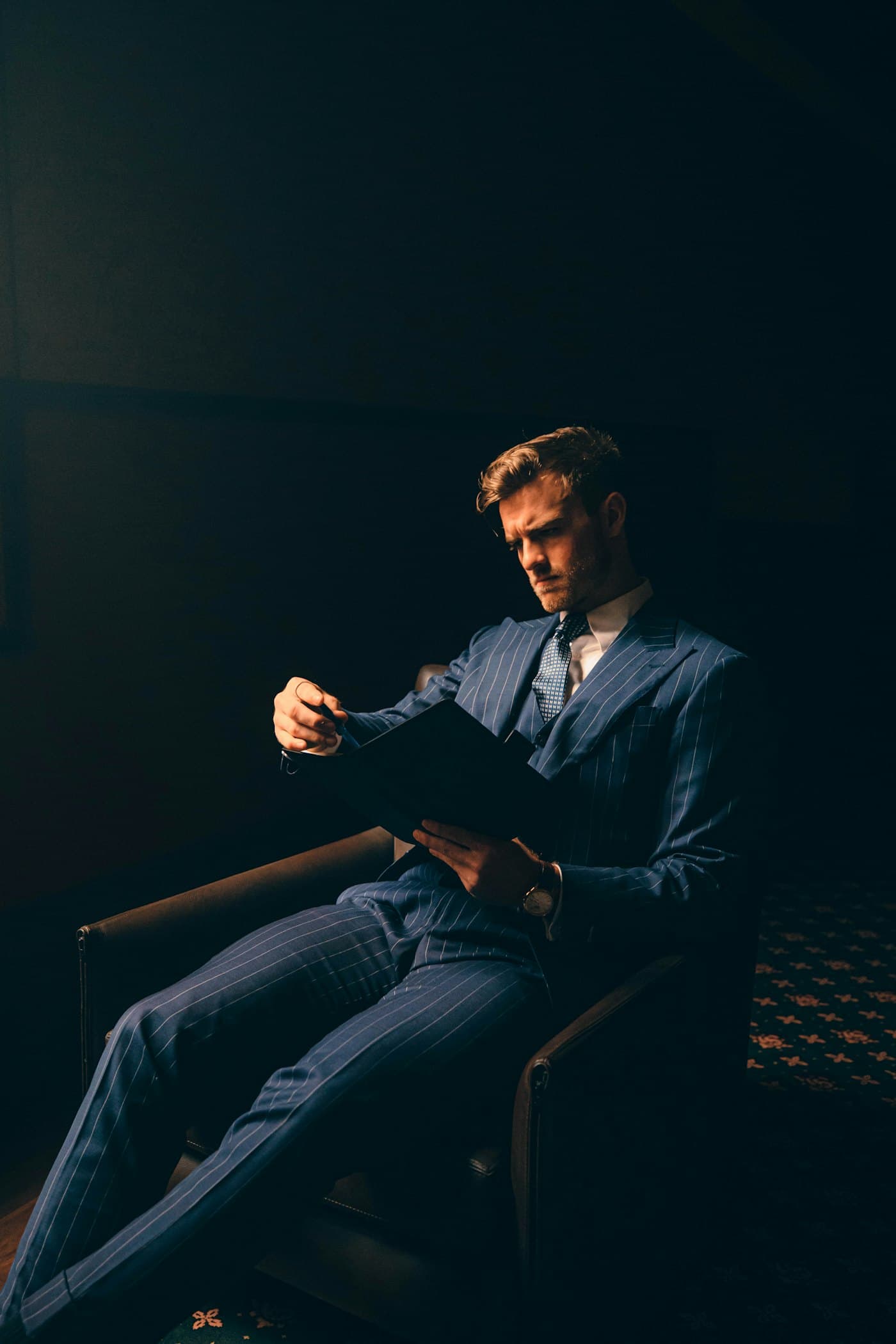 A tailored suit, finished and fitted
